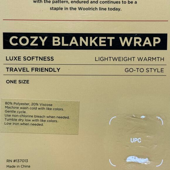 Woolrich Luxe Daphine Plaid Warm Cozy Blanket Shawl Wrap Cape One Size Brand New - Picture 5 of 5